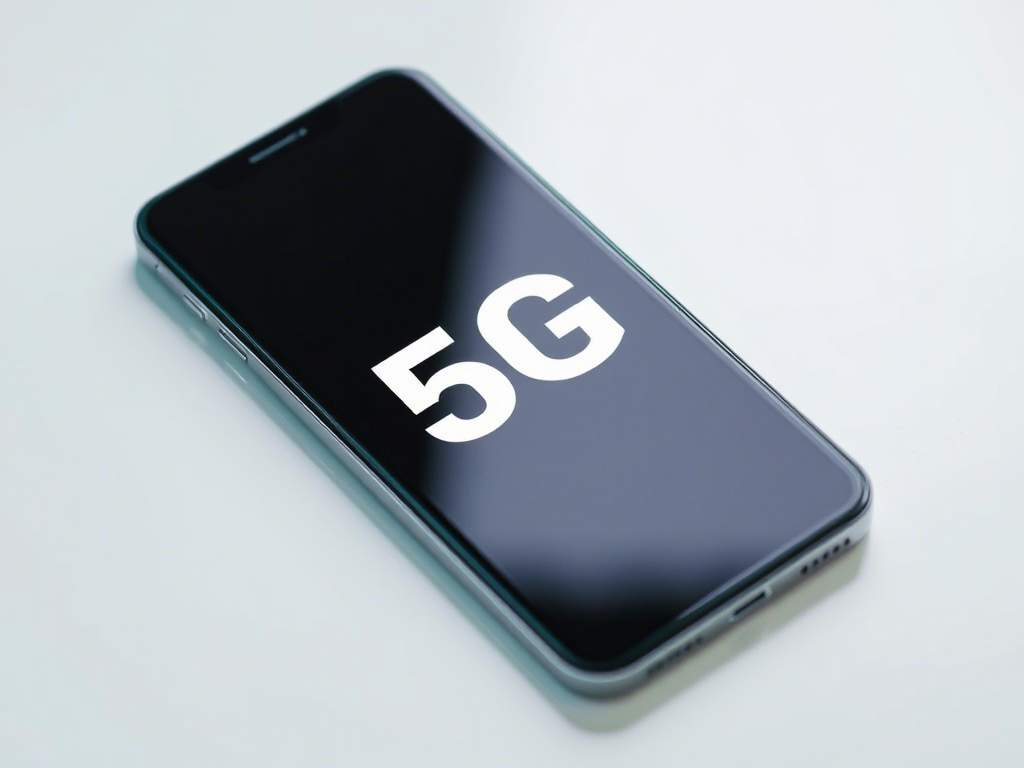 A 5G smartphone used in an area with strong network coverage.