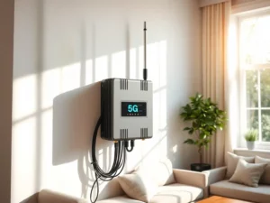 A 5G mobile signal booster installed in a New Zealand home to improve coverage and data speeds