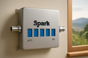 A Spark-compatible mobile signal booster installed on a wall, improving mobile reception inside a New Zealand home.