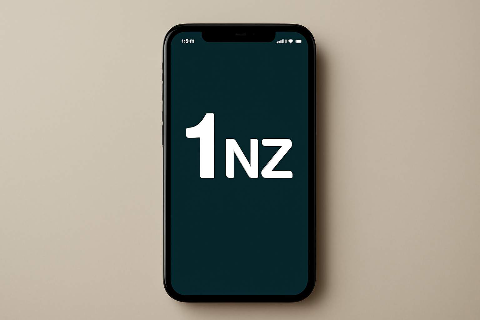 A mobile phone connected to the One NZ network with full signal strength, set against a backdrop of New Zealand’s landscape.