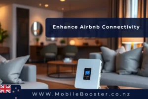 A cozy Airbnb living space, highlighting the use of mobile signal boosters for Airbnb to provide strong, reliable reception and improve the guest experience.
